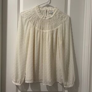 J. Crew Cream Textured Blouse